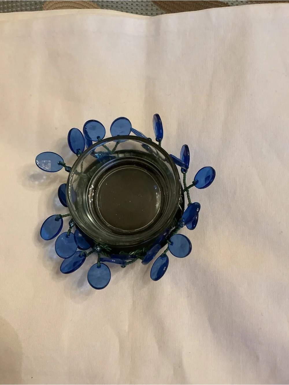 Hallmark Blue Bead Wrapped Tea Light Holder Set - 3